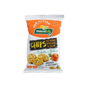 Imagem de Chips de Arroz Integral e Milho Cebola e Salsa Sem Glúten 70g Natural Life