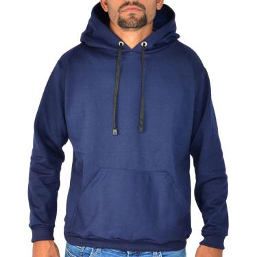 Imagem de Moletom Com Capuz Canguru Flanelado Liso Com Punho De Frio