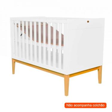 Imagem de Berço Minicama Amor Perfeito I Branco e Pinus