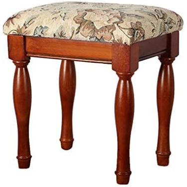 Imagem de KRASS Banquetas de vaidade para quarto, cadeira de maquiagem, banqueta de vestir, cor castanha antiga, banco criativo para sala de estar de quarto de casa, marrom, colecionador88