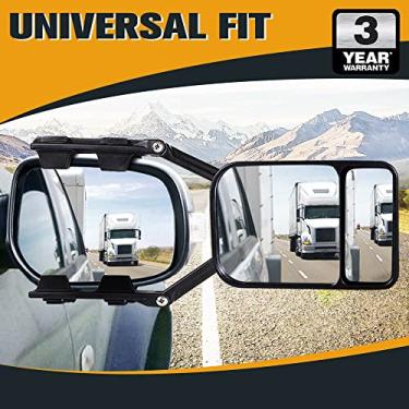 Imagem de MACHSWON Clipe de espelhos de reboque de carro universal multi reboque caravana carro caminhão veículo 4WD clip-on espelho de reboque universal para reboque transporte seguro extensão ajustável