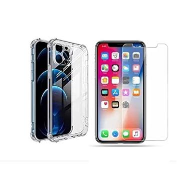 Imagem de Kit Capinha Capa Anti Quedas Compatível com iPhone 14 Pro Max + Película de Vidro Temperado