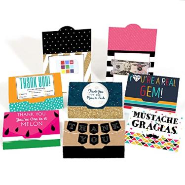 Imagem de Cartões variados de notas de agradecimento – porta-cartões de presente e dinheiro em branco – conjunto com 8