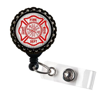 Imagem de Firefighter Love – Resina Paramédica – Suporte para crachá retrátil preto
