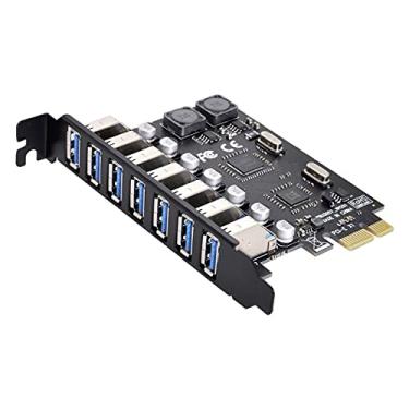 Imagem de NFHK 7 portas PCI-E para USB 3.0 Hub PCI Express adaptador de cartão de expansão 5Gbps para placa-mãe