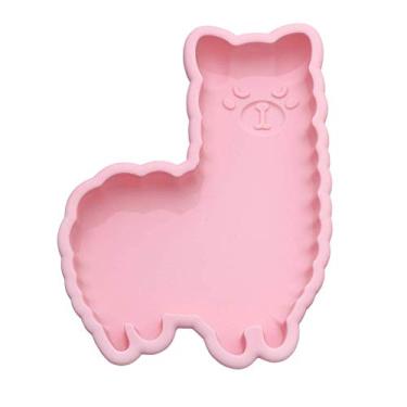 Imagem de Molde de forma de bolo de lhama alpaca molde de cozimento de silicone bolo de queijo geleia pudim muffin torta de pizza flan torta de pão assado molde de pastelaria (20 x 15 x 3,5 cm)