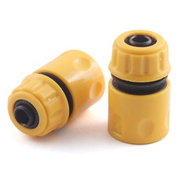 Imagem de Kit de reparo de mangueira de jardim PZRT 2 peças 1/2 polegada Amarelo ABS Plástico Quick Connect Raw Hose Conector