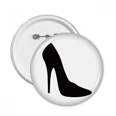 Imagem de Decoração de acessórios com emblema de botão redondo e salto alto preto 5 peças