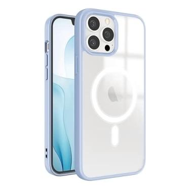 Imagem de Capa magnética, MAKASI compatível com MagSafe, PC rígido ultra fino com capa protetora de bordas de TPU macio, para iPhone 14, 6,1 polegadas (Wethet)