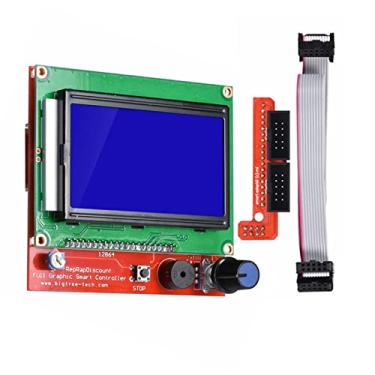 Imagem de MOOKEENONE 1 conjunto de tela para impressora 3D Lcd12864 Ramps1.4 Liquid Crystal Smart Controller Reprap 12864 Módulo LCD para circuito