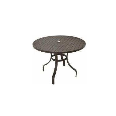 Imagem de Mesa Ripada 80cm Alumínio De Piscina Jardim Cozinha Varanda