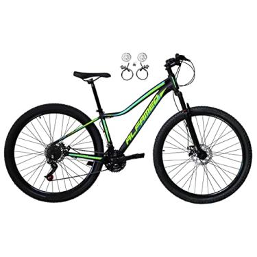 Imagem de Bicicleta Aro 29 Alfameq Pandora Feminina Freio a Disco Hidráulico Feminina Alumínio 21v (17, Preto/Amarelo/Verde)