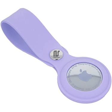 Imagem de Nandos-Store - Capa AirTag compatível com Apple AirTags - Capa protetora de silicone antiarranhões para chaveiro, mochilas, localizador de carteira - NSmart_store (Airtag 2021, Lilás)