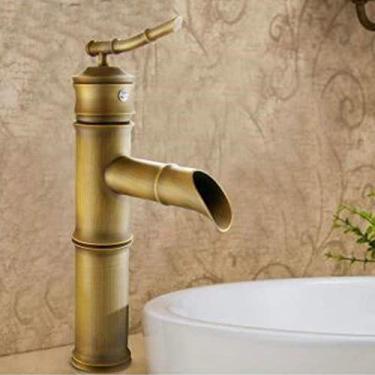 Imagem de Bacia de banheiro com acabamento em bronze preto e bronze antigo, torneira misturadora quente e fria, torneira de cascata, 6