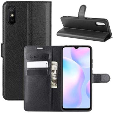 Imagem de Capa Capinha Carteira 360 Para Xioami Redmi 9A com Tela de 6.53" polegadas - Case Couro Flip Wallet Anti Impacto - Danet (Preto)
