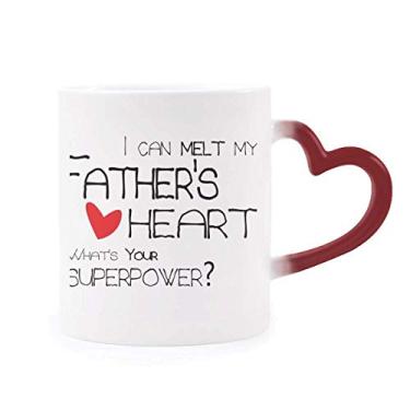 Imagem de I Can Melt My Father's Heart Best Papa Love Caneca sensível ao calor Caneca vermelha que muda de cor