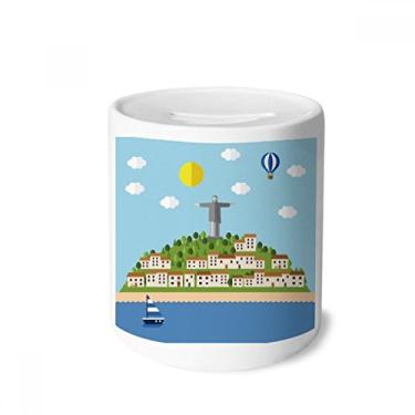 Imagem de DIYthinker Mount Corcovado Balão de Fogo Brasil Caixa de Dinheiro Caixa de Cerâmica Porta-Moedas Presente