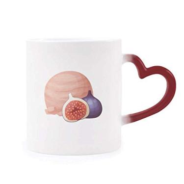 Imagem de Caneca de grés rosa com bola de sorvete sensível ao calor e muda de cor vermelha