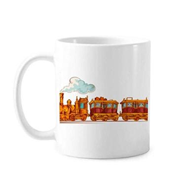 Imagem de Caneca de cerâmica para café e porcelana com desenho animado Trenzinho Grã-Bretanha
