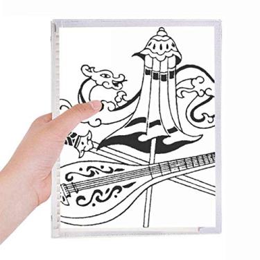 Imagem de Caderno de desenho de dragão com espada de guarda-chuva chinês com folhas soltas e diário recarregável