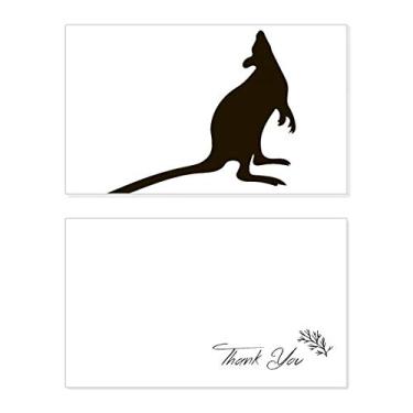 Imagem de Retrato de animal Canguru preto cartão de agradecimento aniversário saudações casamento agradecimento