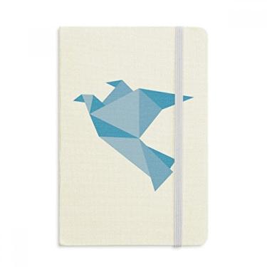 Imagem de Caderno com estampa de pombo azul abstrato origami capa dura clássica diário