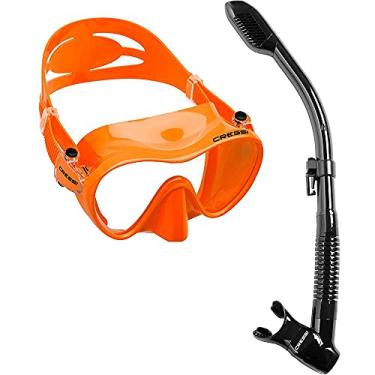 Imagem de Kit de Mergulho Máscara+respirador Cressi Frameless + Supernova Dry - Laranja
