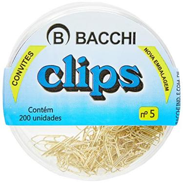 Imagem de Clips Colorido Ref.5 Mini Dourado com 200 Unidade - Pacote com 10 Caixinhas, Bacchi, 1403-0, Multicor