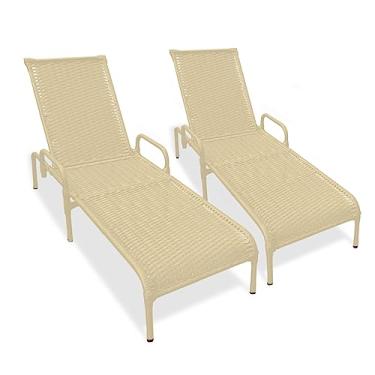 Imagem de Kit 2 Espreguiçadeiras Catar Fendi p/Jardim e Piscina