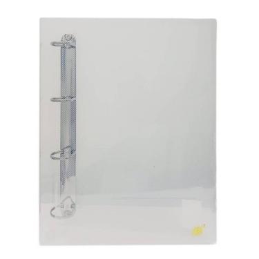 Imagem de Fichário A4 4 Argolas Transparente Cristal Com Bolso Interno