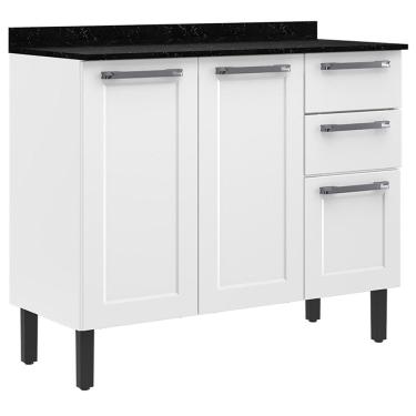 Imagem de Balcão Triplo Itatiaia Florença com 3 Portas, 2 Gavetas e 2 Prateleiras - 105cm de largura