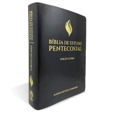 Imagem de Bíblia De Estudo Pentecostal Grande Luxo Preta (Edição Global) + Risqu