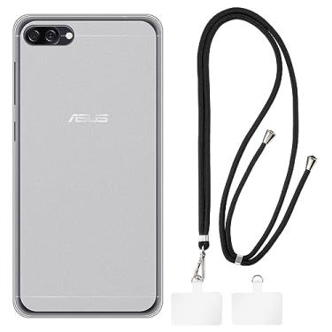 Imagem de Shantime Capa Asus Zenfone 4 Max ZC520KL + cordões universais para celular, pescoço/alça macia de silicone TPU capa protetora para Asus Zenfone 4 Max ZC520KL (5,2 polegadas)
