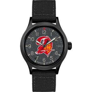 Imagem de Timex Tribute NFL Scout Pulseira masculina de tecido de quartzo de 40 mm, Tampa Bay Buccaneers,