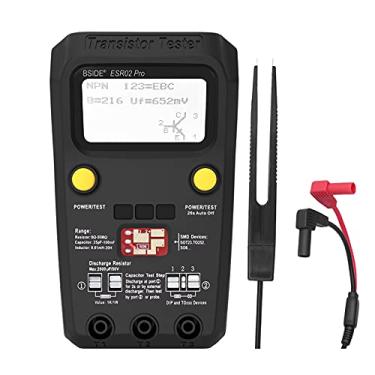 Imagem de ESR02 Pro Transistor Tester Multifuncional Digital Tester Diodo Triodo Resistor Capacitância Indutância MOSFET NPN PNP Triac Detector MOS com clipe de teste