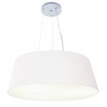 Imagem de Lustre Pendente Cone Cúpula Tecido 30/80x65 cm, Vivare Iluminação, Pendente4072 BR, Branco, Gigante