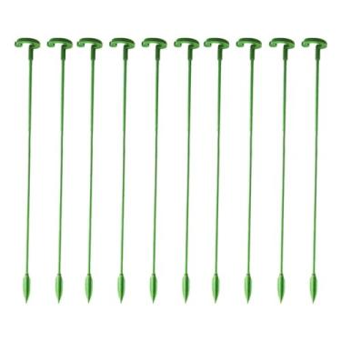 Imagem de Gralara Kit com 10 suportes de flores em formato inovador, estacas para sustentação e beleza das plantas, 37cm