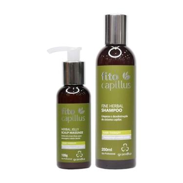 Imagem de Kit Grandha Fito Capillus Herbal Fitoterápico Ideal para o Tratamento que Combate Microinflamações (Herbal Shampoo 250ml + Jelly Scalp 120g)