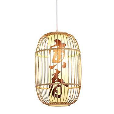 Imagem de Luminária pendente moderna chinesa de primavera feita à mão em tecido de bambu faça você mesmo abajur luminária pendente de teto para sala de estar, quarto, sala de jantar Stabilize