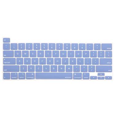 Imagem de MOSISO Capa de teclado compatível com MacBook Pro 33.0 cm M2 2023, 2022, 2021 2020 M1 A2338 A2289 A2251 e compatível com MacBook Pro 16 2020 2019 A2141 Touch ID, película protetora de silicone, azul