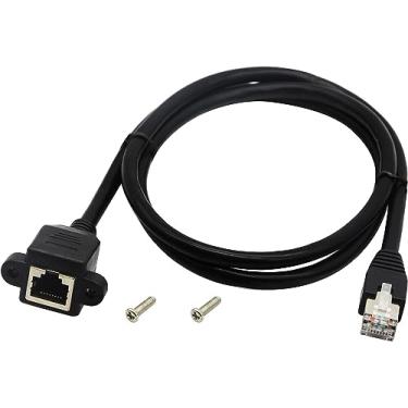 Imagem de Cabo de extensão para painel de montagem de rede Ethernet blindado zdyCGTime Cat6e RJ45 M/F (1M RJ45)