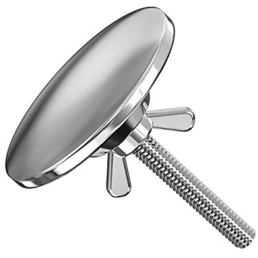 Imagem de Tampa do furo da pia, aço inoxidável cromado polido metal 5 cm tampa do furo da torneira da cozinha furo do plugue do furo prevenção de vazamento