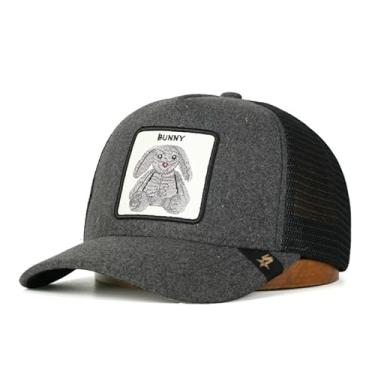 Imagem de Boné de urso bordado chapéu de inverno para homens e mulheres boné ajustável snapback, Lã cinza escuro 875d, Tamanho Único