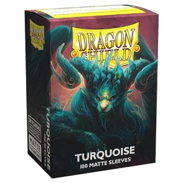 Imagem de 10 Packs Dragon Shield Matte Turquoise Standard Size 100 ct Card Sleeves Display Case