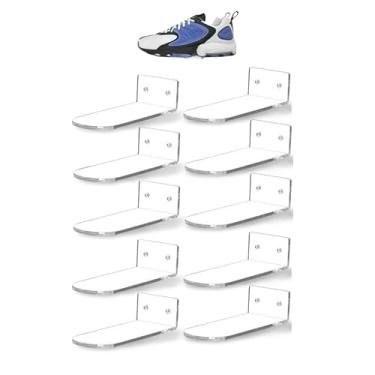 Imagem de Expositor de Calçados Kit com 10 Suportes Para Tênis ou Calçados em Acrílico Organizador Casa Loja
