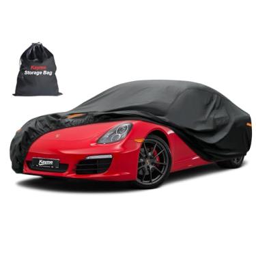 Imagem de Kayme Capa de carro de 7 camadas à prova d'água para todos os climas para automóveis, proteção UV de chuva e sol, ajuste universal para Nissan Versa/350Z/370Z, Porsche 718 Cayman, Dodge Viper (até 177 polegadas)