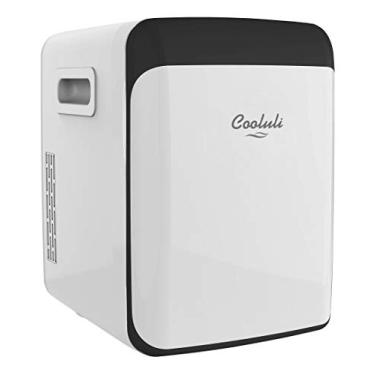 Imagem de Cooluli Mini geladeira de 15 L para quarto, carro, mesa de escritório e dormitório universitário, caixa térmica e aquecedor portátil de 12 V para alimentos, bebidas, cuidados com a pele, beleza