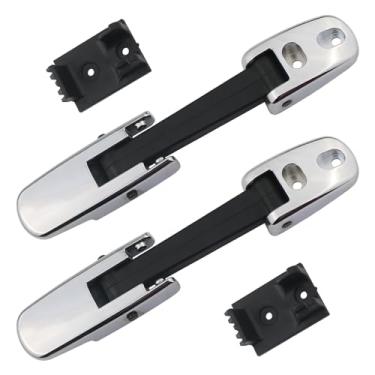 Imagem de Alça de trava cromada compatível com Kenworth T170 T270 T300 T370 T440 T470 T660, Peterbilt 325 335 337 340 348 384 386 567 569 579, ônibus escolar Blue Bird Vision Peças de Capô