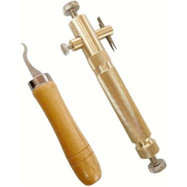 Imagem de TUOREN 1 conjunto de facas de purfling e faca de limpeza para violoncelo viola purfling incrustado sulco entalhador ferramentas de fabricação de violino ferramenta Luthier