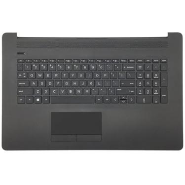 Imagem de Substituição para Laptop HP 17-by 17-CA 17T-by 17Z-CA Upper Case Palmrest Teclado EUA com 73H1 PTP Touchpad Assembly L92780-001 Jet Black